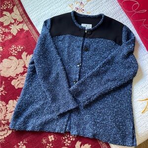 Blue and Black Button-Up Jacket